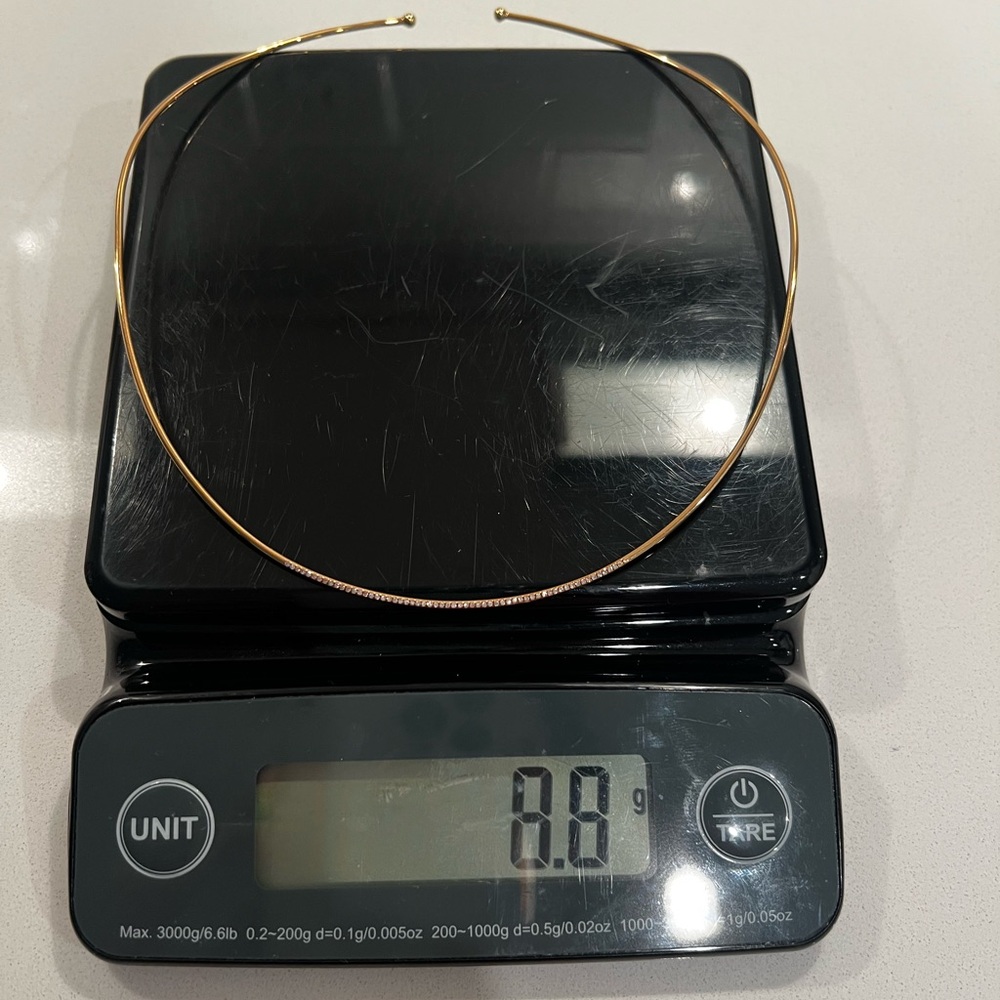 Never Worn! “EF Collection” 14k Gold Micro Diamond Collar Necklace!! - Picture 15 of 15